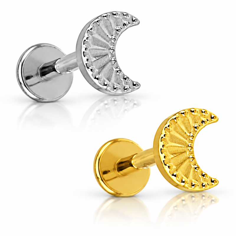 Piercing  Labret Lua Pirâmide em Titânio - 6ORE984