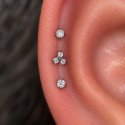 Piercing de Orelha em Aço Cirúrgico - Trillion -  Prateado ou Banhado a Ouro - 6ORE987