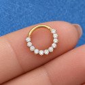 Piercing  Daith ou Septo Argolinha Clicker Com Zircônias - 100% em Titânio - 6ORE988
