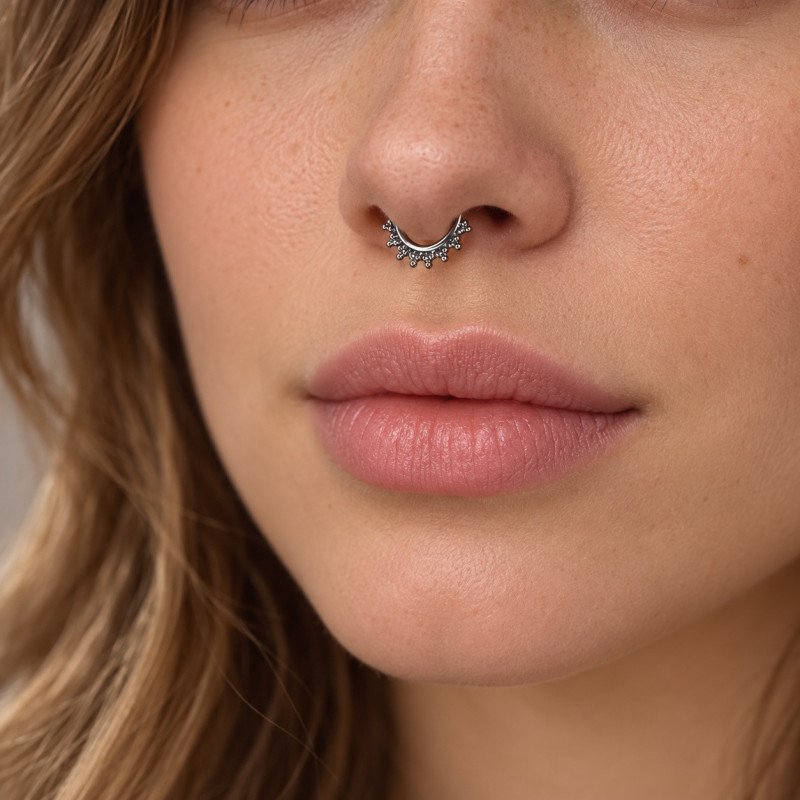 Piercing para Daith ou Septo - Argolinha Tribal de Torção - Aço Cirúrgico - 6ORE990