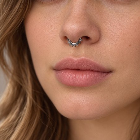 Piercing para Daith ou Septo - Argolinha Tribal de Torção - Aço Cirúrgico - 6ORE990