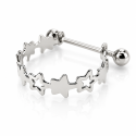 Piercing de Orelha para o Conch - Meia Argolinha com Estrelas - 6ORE998