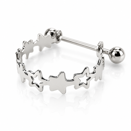 Piercing de Orelha para o Conch - Meia Argolinha com Estrelas - 6ORE998