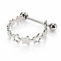 Piercing de Orelha para o Conch - Meia Argolinha com Estrelas - 6ORE998