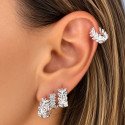 Piercing de Orelha - Argolinha Luxuosa em Prata com Zircônias - 6ORE1004