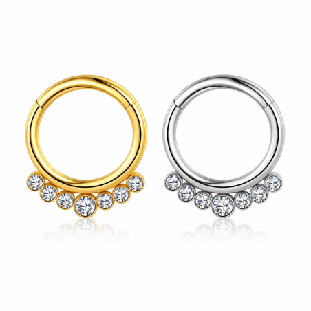 Piercing para Daith ou Septo - Argolinha Clicker - Aço Cirúrgico - 6ORE1000
