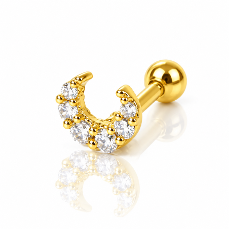 Piercing de Orelha - Luz com Zircônias - Dourado - 6ORE1009