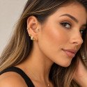 Piercing de Orelha - Luz com Zircônias - Dourado - 6ORE1009