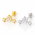 Piercing para Orelha - Cluster Flores em Prata 925 - 6ORE1011