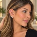 Piercing para Orelha - Cluster Flores em Prata 925 - 6ORE1011