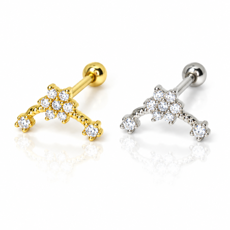 Piercing de Orelha - Cluster Flores - 6ORE1014