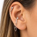 Piercing de Orelha Conch - Correntes de Prata com Pingente em Zircônia - 6ORE1016