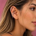 Piercing de Orelha Conch - Correntes de Prata com Pingente em Zircônia - 6ORE1016
