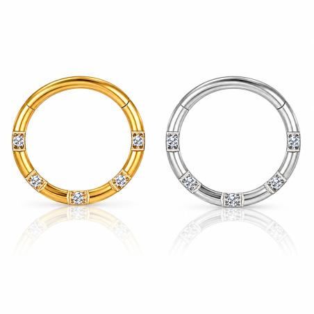 Piercing para Daith ou Septo - Argolinha Clicker - Aço Cirúrgico - 6ORE1019