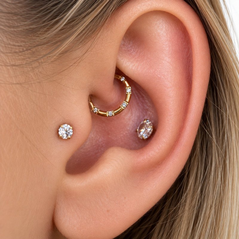 Piercing para Daith ou Septo - Argolinha Clicker - Aço Cirúrgico - 6ORE1019