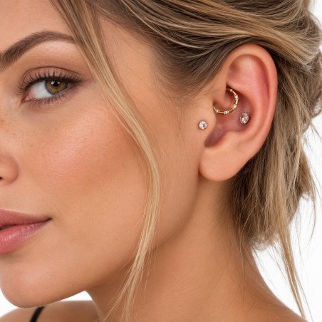 Piercing para Daith ou Septo - Argolinha Clicker - Aço Cirúrgico - 6ORE1019