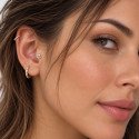Piercing de Orelha - Labret Mini Flor Delicada com 5 Pétalas - Rosca Interna - 6ORE1020