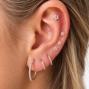 Piercing de Orelha - Labret Mini Flor Delicada com 5 Pétalas - Rosca Interna - 6ORE1020