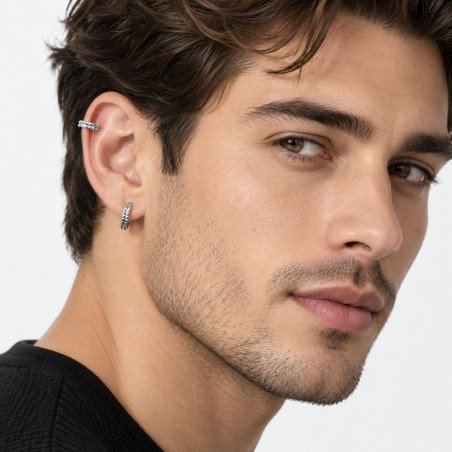 Piercing Hélix ou Conch Argolinha Clicker Dupla Pirâmide - 100% em Titânio - 6ORE1039
