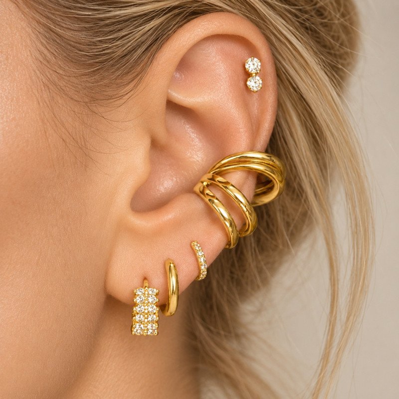 Piercing para Orelha Ear Cuff Fake Liso – Brilhe sem Furo - 6ORE1043