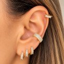 Piercing de Orelha de Argolinha Dourada com Zircônias - 6ORE1044