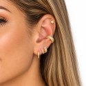 Piercing para Orelha - Estrela com Cristal - Dourado - 6ORE1047