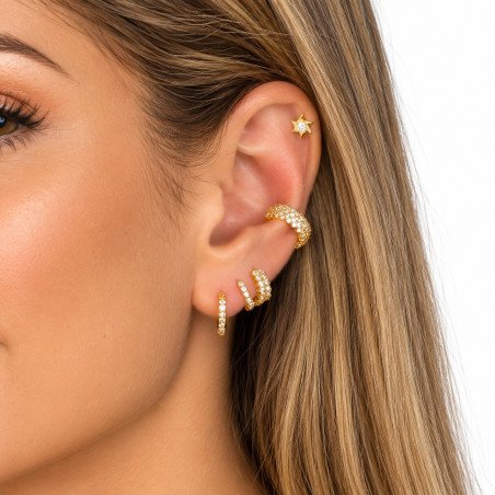 Piercing para Orelha - Estrela com Cristal - Dourado - 6ORE1047