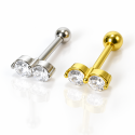 Piercing de Orelha - 2 Cristais - 6ORE1051