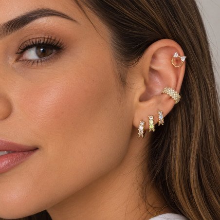 Piercing para Orelha Fake Luxo Cravejado – Brilho sem Furo - 6ORE1056