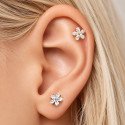 Piercing de Orelha - Piercing Labret Flor com Zircônias - 6ORE1058