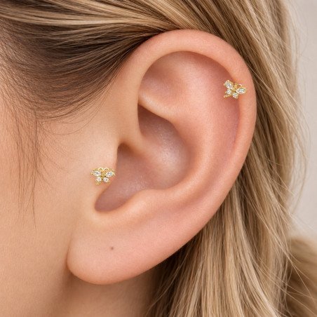 Piercing de Orelha - Mini Libélula em Zircônias - 6ORE1064