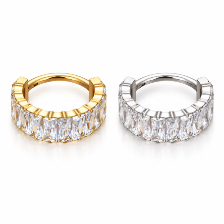 Piercing Hélix Argola Elegance Zircônias Baguete - 100% em Titânio - 6ORE1075