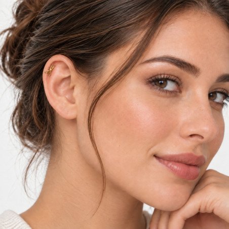 Piercing para Orelha - Labret Tesoura em Titânio com Zircônia - 6ORE1078