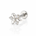 Piercing para Orelha - Flor em Prata 925 - 6ORE1091