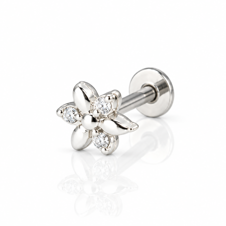 Piercing para Orelha - Flor em Prata 925 - 6ORE1091