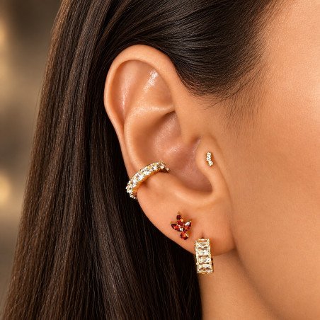 Piercing para Orelha Semi Joia Cravejada – Brilho sem Furo - 6ORE1096