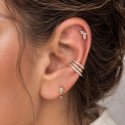 Piercing para Orelha - Labret Cluster Flores Cravejado de Zircônias em Aço Cirúrgico - 6ORE1098