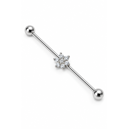Outros Piercings - Transversal - Flor com Cristais  - 5TRA103