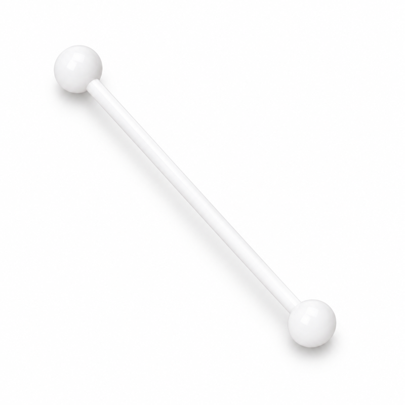 Piercing Transversal Branco em Bioplast - 5TRA113