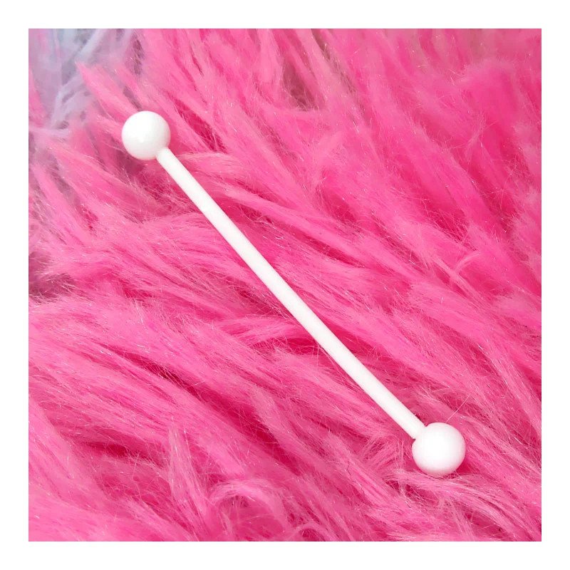 Piercing Transversal Branco em Bioplast - 5TRA113