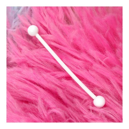 Piercing Transversal Branco em Bioplast - 5TRA113