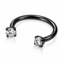 Piercing Twist Ferradura Titânio Black com Zircônia - 12TWS12