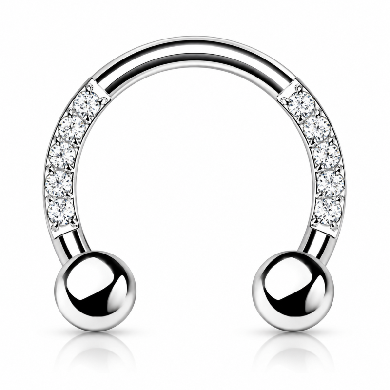 Piercing Twist - Ferradura com Zircônias - 12TWS16