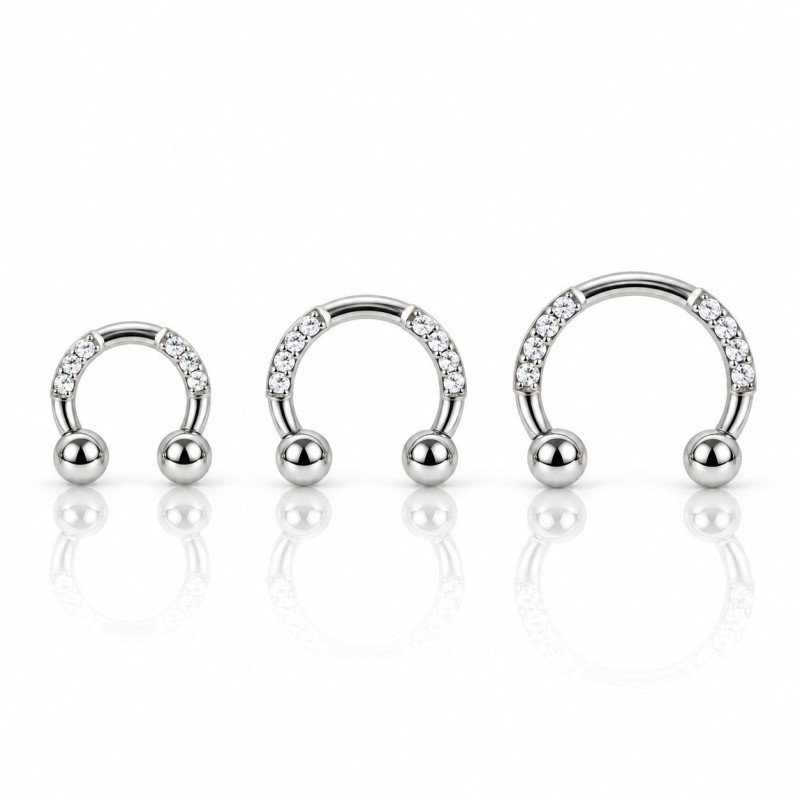 Piercing Twist - Ferradura com Zircônias - 12TWS16