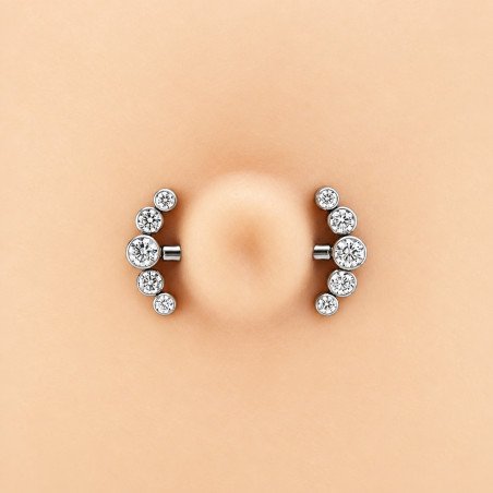 Piercing Cluster em Titânio para Mamilo - 14MAM14