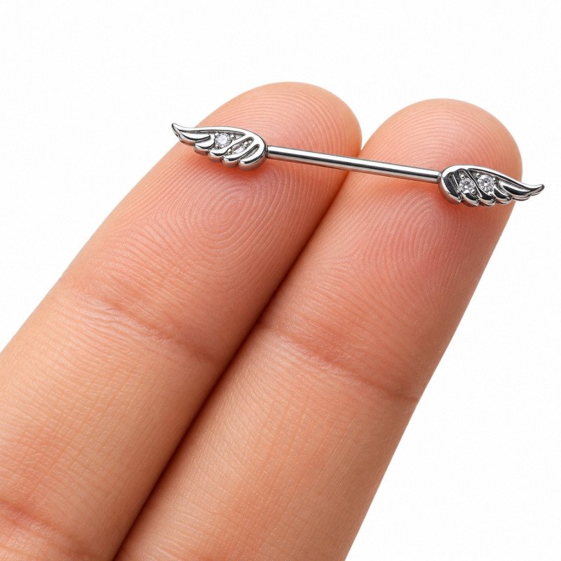 Piercing para Mamilo - Asinhas com um Cristal - 14MAM23
