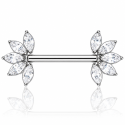 Piercing para Mamilo - Flor com Pétalas de Zircônia em Titânio - 14MAM25