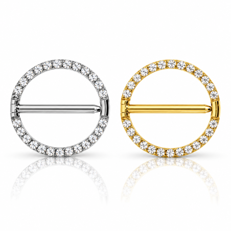 Piercing para Mamilo - Circular com Zircônias - 14MAM27