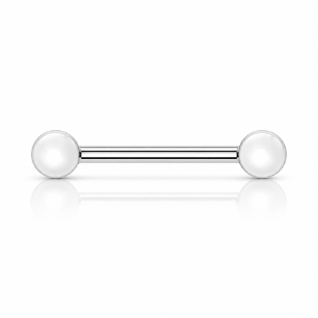 Piercing Barbell para Mamilo - Pin Push Pérola - Titânio - 14MAM28
