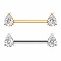 Piercing para Mamilo - Gota em Zircônia - Titânio - 14MAM29